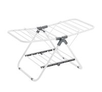SONGMICS Tendedero pequeño, Plegable, de 2 Niveles, Ahorro de Espacio, Estructura metálica, para Ropa pequeña, Toallas, baño, balcón, 44 x 101 x 54 cm, Color Blanco Nube LLR504W01