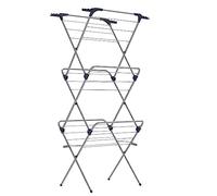 SONGMICS Tendedero Plegable, Tendedero de Ropa, Tendedero Compacto, Estructura de Acero, 42 x 62,5 x 150 cm, 15 m de Espacio de Secado, Uso Interior Exterior, Gris LLR715G01