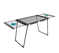 SONGMICS Tendedero Plegables, Tendedero, 22 m de Superficie de Secado | Tendedero de Pie, Anchura Ajustable, con Porta Calcetines, Negro Tinta, Colección BUNJI LLR522BH01