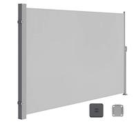 SONGMICS Toldo Lateral, Extensible, 200 x 350 cm | Toldo de Sombra, Toldo de Exterior, para Balcón, Terraza y Jardín, Gris Claro, Colección SHELD GSA505G03
