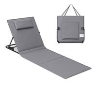 SONGMICS Juego de 2 Tumbonas de Playa, Tumbona, Cojín, Respaldo Basculante, Portátil con Asa, para Camping Jardín Piscina, 158 x 55 cm, Gris Pizarra GCB251G01