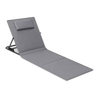 SONGMICS Tumbona de Playa, Tumbona, Cojín, Respaldo Basculante, Portátil con Asa, para Camping Jardín Piscina, 158 x 55 cm, Azul Cielo/Azul Lago/Gris Pizarra Slate gray
