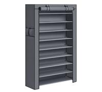 SONGMICS - Zapatero con estanterías, 10 niveles, capacidad para 40-50 pares de zapatos, color gris