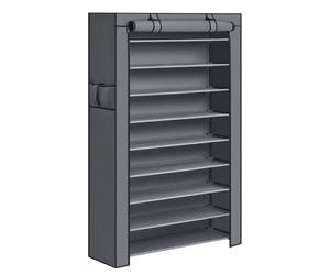 SONGMICS - Zapatero con estanterías, 10 niveles, capacidad para 40-50 pares de zapatos, color gris