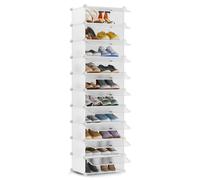 SONGMICS - Zapatero con puertas, estante estrecho para zapatos, 43 x 31 x 173 cm – Blanco, tamaño: 1 unidad