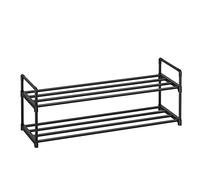 SONGMICS Zapatero de 2 Niveles, Zapatero de Metal, Organizador de Zapatos, para 8-10 Pares de Zapatos, Apilable, Pasillo, 30 x 92 x 34 cm, LSA012G01 LSA12BK