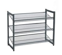 SONGMICS Zapatero de Metal apilable, Estantería para Zapatos con baldas Ajustables, Estante de Zapatos de 3 Niveles para Entrada, Gris Frío LMR03GB