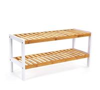 SONGMICS Zapatero de Multiuso de 2 Niveles, de Bambú | Estantería para Zapatos, Organizador para Entrada y Pasillo, Colección BAMBOU LBS02H