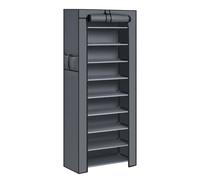 SONGMICS Zapatero de Tela de 10 Niveles, Zapatero con Funda Exterior de Tela 28 x 58 x 160 cm, para Zapatillas de Deporte, Tacones,Zapatillas, Marco de Metal, Gris Gris