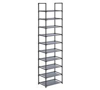 SONGMICS Zapatero, Entrada recibidor, Estrecho, 10 Baldas, Gris | Organizador Zapatos, Metal, Estantes de Tela no Tejida, para Pasillo, Dormitorio, Gris, Colección RYLAN LSH010G01