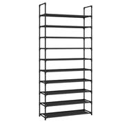 SONGMICS Zapatero, Entrada recibidor, Estrecho, 10 Baldas, Negro | Organizador Zapatos, Marco de Metal, Estantes de Tela no Tejida, para Pasillo, Dormitorio, Negro, Colección RYLAN LSH110BH01