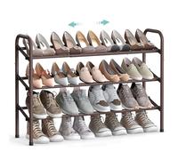 SONGMICS Zapatero, Extensible, 3 Niveles, Ajustable, Negro | Organizador de Zapatos, Fácil Montaje, para Pasillo, Armario, Puerta, Negro, Colección DAVIAN LMR039A01