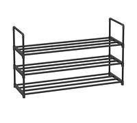 SONGMICS Zapatero, Metal, 3 Niveles, 15-18 Pares de Zapatos, Negro | Organizador de Zapatos, Apilable, Pasillo, 92 x 30 x 55 cm, Negro, Colección DEKY LSA303B02