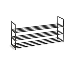 SONGMICS Zapatero, Metal, 3 Niveles, 20-24 Pares de Zapatos, Negro | Organizador de Zapatos, Apilable, Pasillo, 116 x 30 x 55 cm, Negro, Colección DEKY LSA033B01