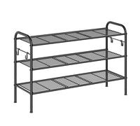 SONGMICS Zapatero metálico de 3 niveles, negro ULMR138B01