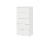 Songvas Cajonera con 5 Cajones, Ancho 60 cm, Comoda Dormitorio Blanca, Sinfonier Dormitorio, para Dormitorio, Salón, Oficina y Recibidor, 60x40x121 cm (A x F x A)