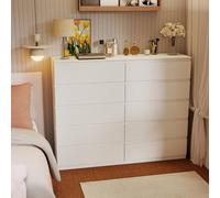 Songvas Juego de 2 Cajonera con 5 Cajones, Ancho 60 cm, Comoda Dormitorio Blanca, Sinfonier Dormitorio, para Dormitorio, Salón, Oficina y Recibidor, 60x40x121 cm (A x F x A)