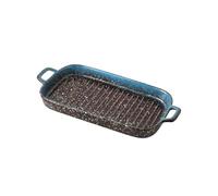 SONGYL-20249 Cazuela Fuente rectangular grande for hornear de cerámica 30,6 cm for cocinar en la cocina y uso diario. Apto for horno microondas Bandejas De Horno(Blue)