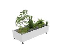 SONGYL-20249 Jardinera al Aire Libre Macetero de Flores for Exterior, Color Verde, con Ruedas universales