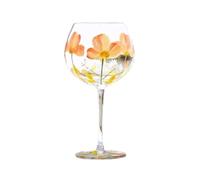 SONGYL-20249 vasos para beber Copa grande de cristal 640 ml (21,6 oz), coloridas copas vino con tallo y flores pintadas a mano