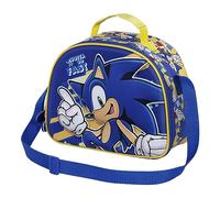 Sonic The Hedgehog - SEGA Sega-Sonic Step-Bolsa Portamerienda 3D, Azul, 25.5 x 20 cm