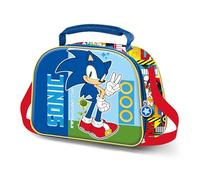 Sonic The Hedgehog - SEGA Unstoppable-Bolsa Portamerienda 3D, Azul, 26 x 20 cm