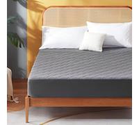 Sonive Cubrecolchón Doble Fino, Protector de colchón Doble, Impermeable, Transpirable, 135 x 190 cm, Color Gris