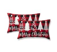 Sonive Juego de 2 Fundas de Cojín de Navidad 30x50cm, Árbol de Navidad