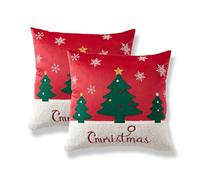 Sonive Juego de 2 Fundas de Cojín de Navidad 45x45cm, Fiesta de Navidad