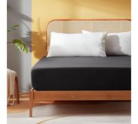 Sonive Sábana Bajera Ajustable de 90 x 200cm, Oeko Tex Standard 100 Negro