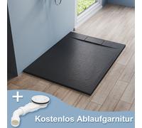 SONNI: Plato de ducha rectangular, antideslizante, de 120x90 cm, color , con sifón, diseño tipo pizarra, material SMC, para ducha a pie