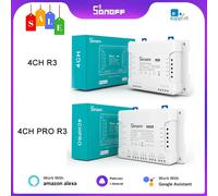SONOFF 4CH R3/ 4CH PRO R3 4 Gang Wifi interruptor inteligente DIY módulo de interruptor RF aplicación remota interruptor inalámbrico hogar inteligente funciona con Alexa Google 4CH R3