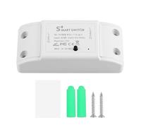 SONOFF BASICR2 Interruptor de luz WiFi inteligente de 10 A 2200 W, interruptor de relé inteligente para automatización del hogar, módulo inalámbrico de bricolaje funciona con Alexa y Google Home,