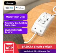 SONOFF BASICR4 Wifi interruptor hogar inteligente relé interruptor de luz interruptor Universal temporizador eWeLink Control remoto Alexa Alice Google Home