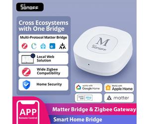 SONOFF Bridge-M Matter Bridge Max, Puente Inteligente para el Hogar, Gateway Zigbee, Seguridad Inteligente, Interfaz Web Local, Integración con Home Assistant