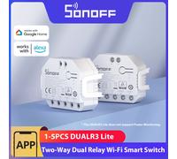 SONOFF DUALR3 Lite módulo de relé Dual DIY MINI interruptor WiFi inteligente 1-5 uds sincronización de Control bidireccional a través de eWeLink Alexa Google Smart Home 2PCS DUALR3 Lite