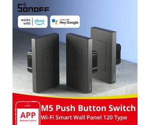 SONOFF-Interruptor de pared inteligente M5, pulsador tipo 120, 1/2/3 entradas, Panel de pared para casa inteligente, Control remoto por aplicación, compatible con R5 M5-1C-120