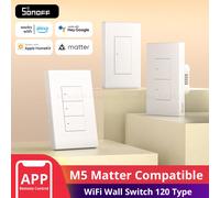 SONOFF M5 Matter interruptor de pared inteligente ESP32 bidireccional eWeLink-conmutador remoto Control de voz funciona con Alexa Google Apple Home Alice M5-2C-120W