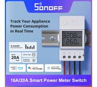 SONOFF-medidor de potencia POW Elite, interruptor inteligente con Chip ESP32, pantalla LCD, protección contra sobrecarga a través de eWeLink, Alexa y Google Home, 16A/20A