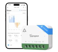 SONOFF MINI-1GSP - Interruptor inteligente inalámbrico mate con medición de consumo de energía