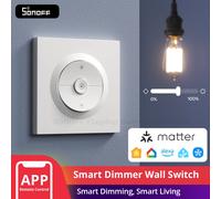 SONOFF Fusion, Orb-DIM(MINI-DIM-E), Interruptor Regulador Inteligente Matter, Wi-Fi 2.4GHz, Cable Neutro Requerido, para Lámparas LED/Incandescentes/Halógenas Regulables, Compatible con Siri y Alexa