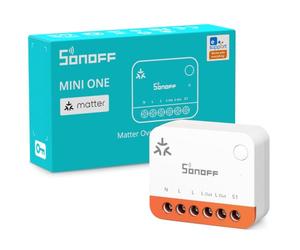 SONOFF Mini One MINI-1GS - Interruptor inteligente de 16 A | Interruptor inteligente WiFi mate con horarios y control web local, sin hub, para Alexa, Google Home y Apple Home.