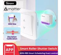 SONOFF MINI-RBS Matter Módulo de interruptor de cortina WIFI inteligente para persianas enrollables Control preciso de porcentaje funciona con Alexa Google Home MINI-RBS (4 pack)