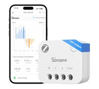 SONOFF MINI-ZB1GP, MINI PM, Zigbee 3.0, Medidor de energía inteligente, requiere hub Zigbee, requiere conductor neutro, medición de corriente, Compatible con Home Assistant, 16A