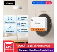 SONOFF MINI-ZB1GS MINI ONE Interruptor Inteligente Zigbee 16A Máx. Modo Relé Desmontable Protección Contra Sobrecalentamiento Funciona con Apple Home a través de Matter