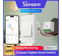 SONOFF MINI-ZB1GSP, Zigbee 3.0, Zigbee One PM, interruptor de luz inteligente, monitorización de energía, requiere concentrador Zigbee, requiere cable neutro, medición de corriente, compatible con