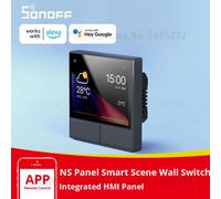 SONOFF NSPanel-interruptor de pared de escena inteligente, Panel HMI integrado UE/EE. UU., termostato de automatización del hogar, funciona con Alexa Alice Soporte Negro