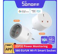 SONOFF S60 UE/Reino Unido iPlug Wi-Fi enchufe inteligente protección contra sobrecarga temporizador escena inteligente Control remoto a través de eWeLink Alexa Google IFTTT