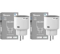 SONOFF S60TPF Enchufe Inteligente Wi-Fi (con Monitoreo Energético),Programar el Encendido/Apagado, Ahorro Energía, Compatible con Alexa y Google Home (Paquete de 2)