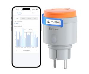 SONOFF S61s Outdoor (Schuko) - Enchufe inteligente para exteriores, IP44, compatible con Matter, Wi-Fi 2,4 GHz,16 A, 3840 W, monitoreo de energía, funciona con Alexa, Google Home, Home Assistant